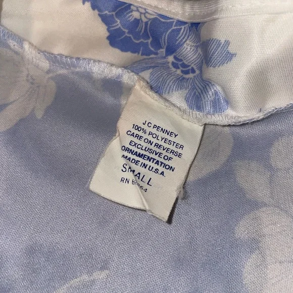 Vintage JCPenney Blue and White Floral Women's Pajama Set - Picture 6 of 6